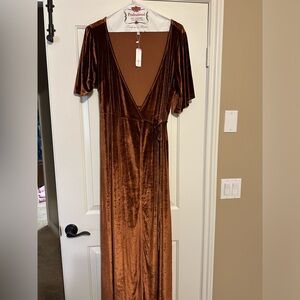 Baltic Born Copper Velvet Maxi Dress